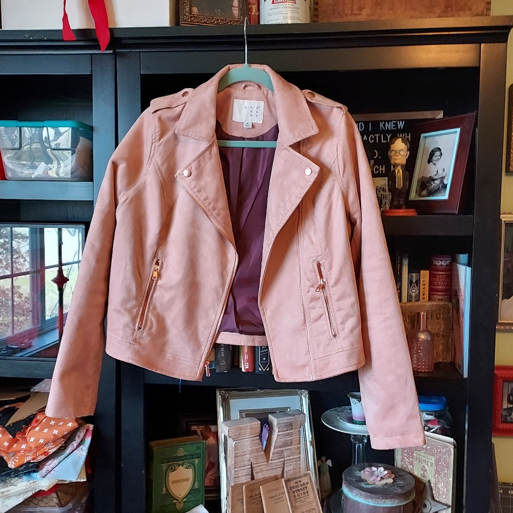 Pink Faux Suede Jacket